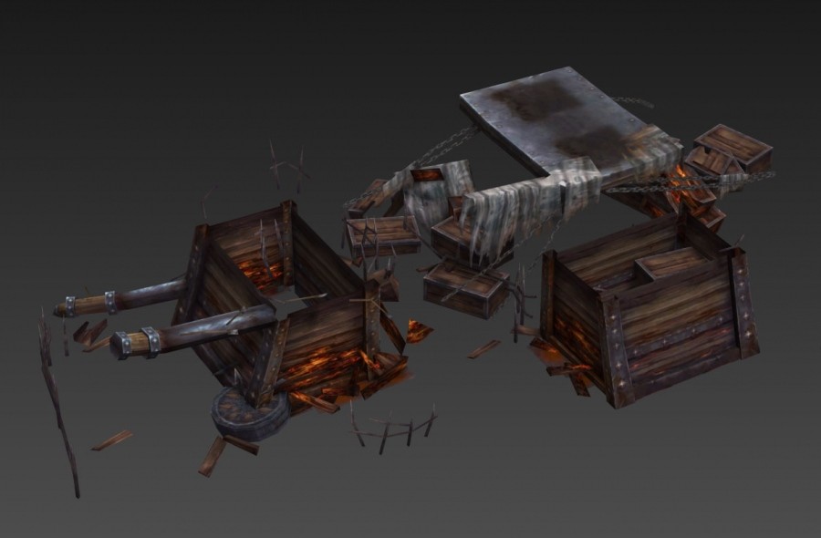 一套魔幻中式风3d端游场景建筑模型