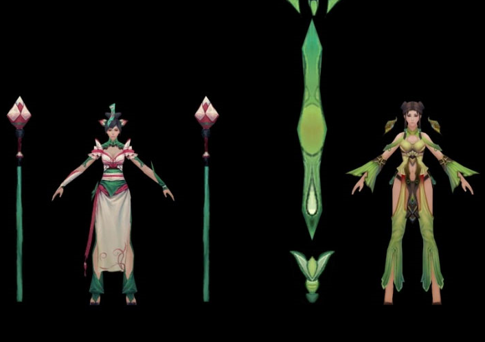古风神魔游戏角色怪物模型