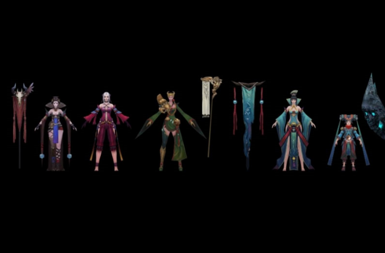 古风神魔游戏角色怪物模型