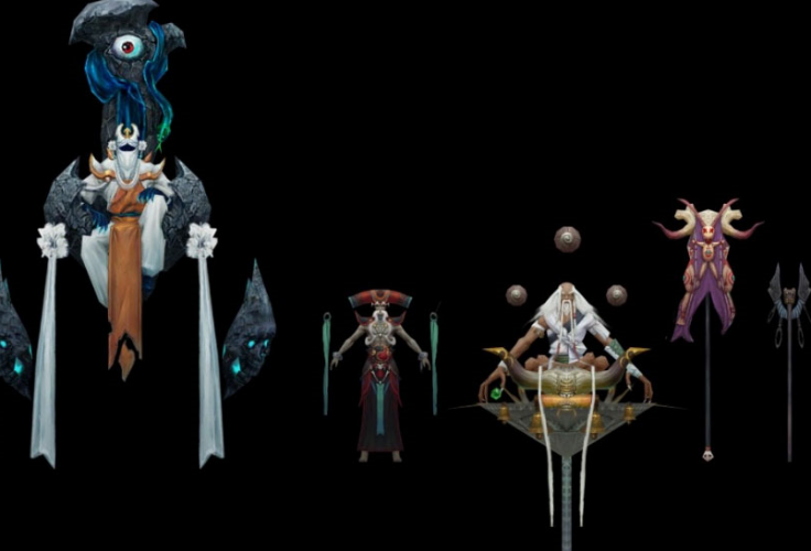 古风神魔游戏角色怪物模型