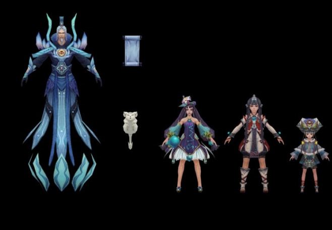古风神魔游戏角色怪物模型