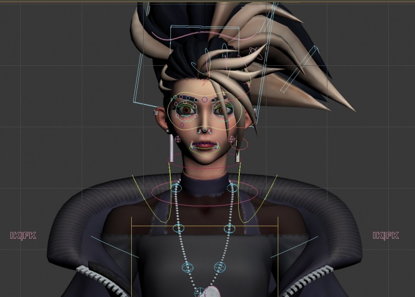 阿卡丽 自定义绑定 包含控制器表情 3Ds Max