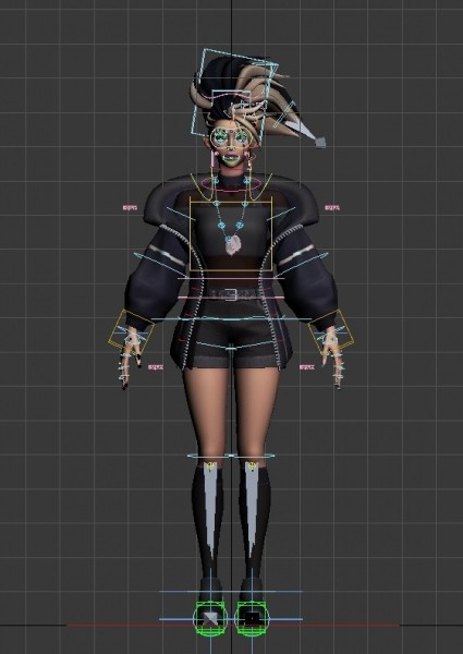 阿卡丽 自定义绑定 包含控制器表情 3Ds Max
