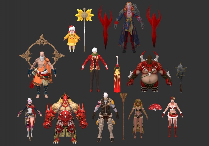 一套不错的魔幻风次世代游戏角色模型