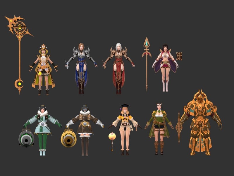 一套不错的魔幻风次世代游戏角色模型