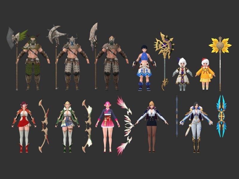 一套不错的魔幻风次世代游戏角色模型