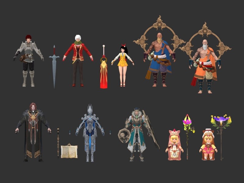 一套不错的魔幻风次世代游戏角色模型