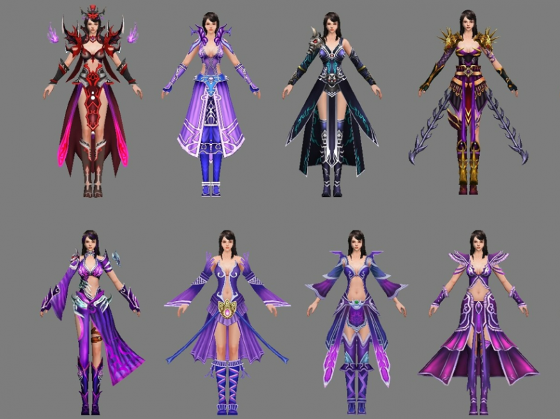 3D古风网游男女主角游戏模型