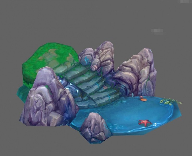 九天场景精品3d模型合集 max场景树木山石建筑等 