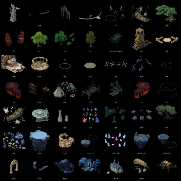 全套欧洲中世纪游戏场景建筑3D模型
