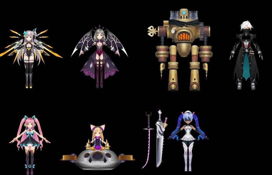 一套【枪神默示录】游戏机甲萌妹3D模型