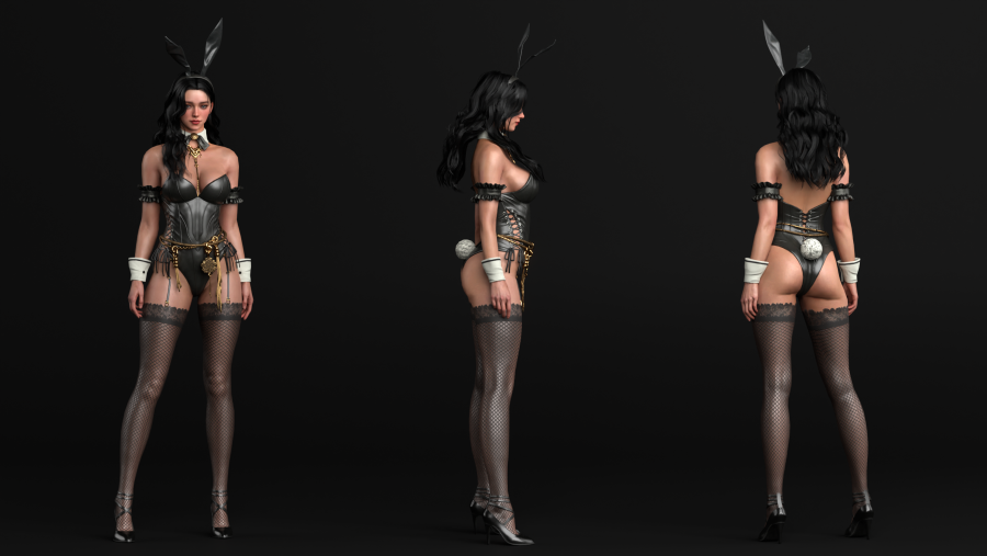 兔女郎3d模型带绑定 免费下载