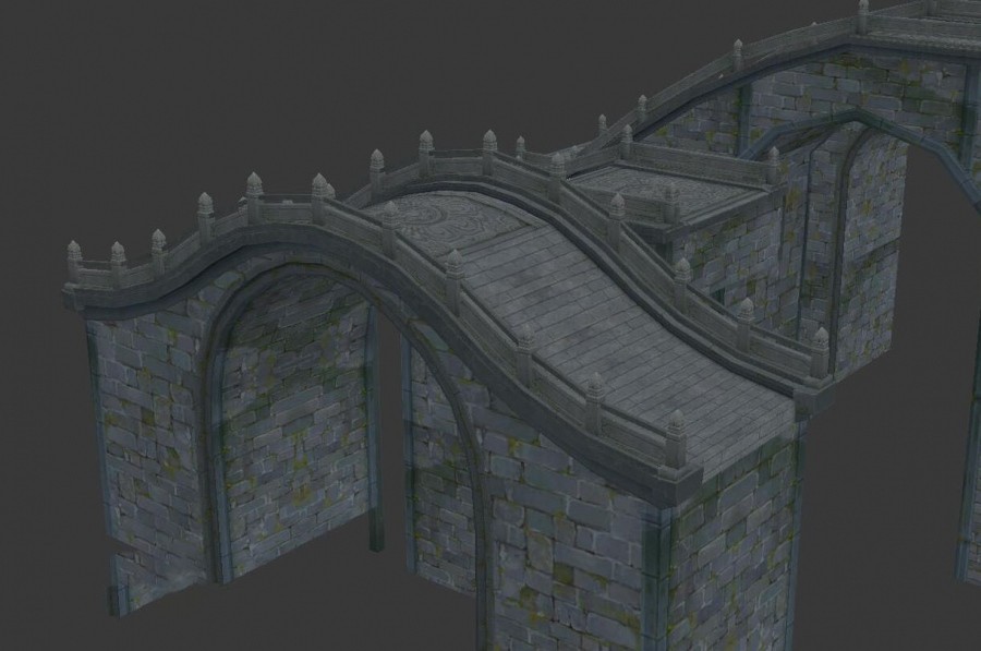 写实古代城镇场景建筑3D模型