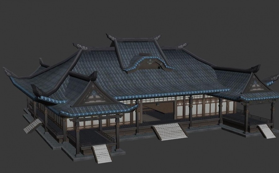 写实古代城镇场景建筑3D模型