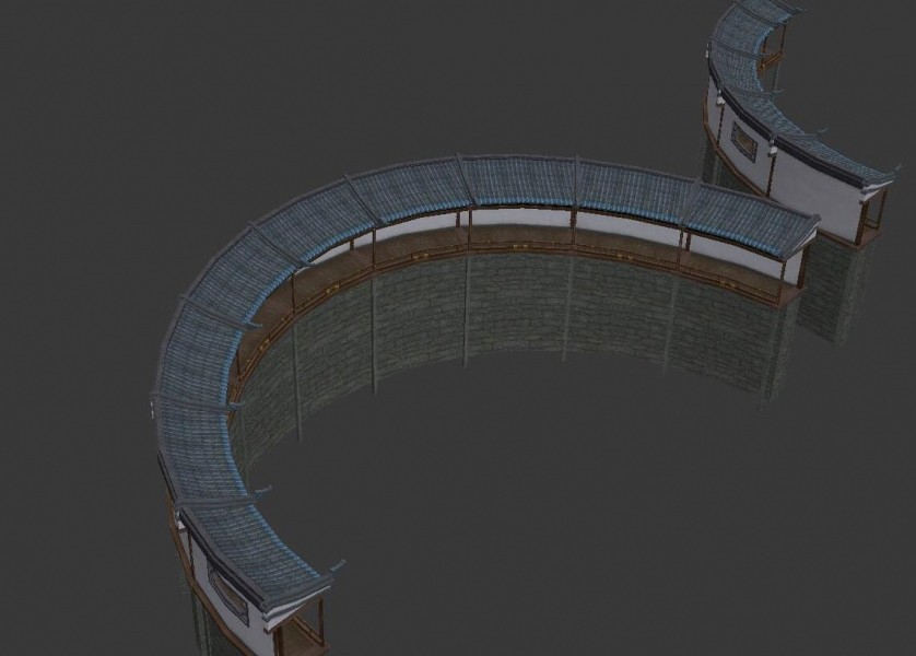 写实古代城镇场景建筑3D模型