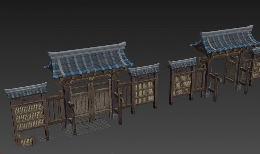写实古代城镇场景建筑3D模型