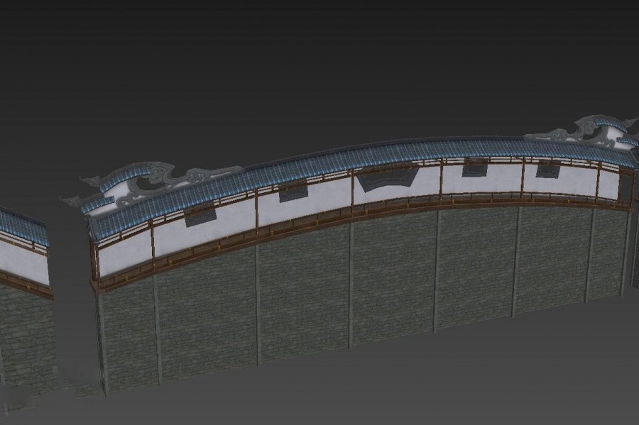写实古代城镇场景建筑3D模型