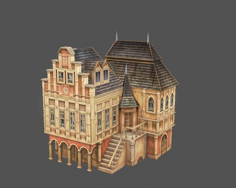 欧洲房子建筑 中世界教堂 纪元建筑场景3D模型合集