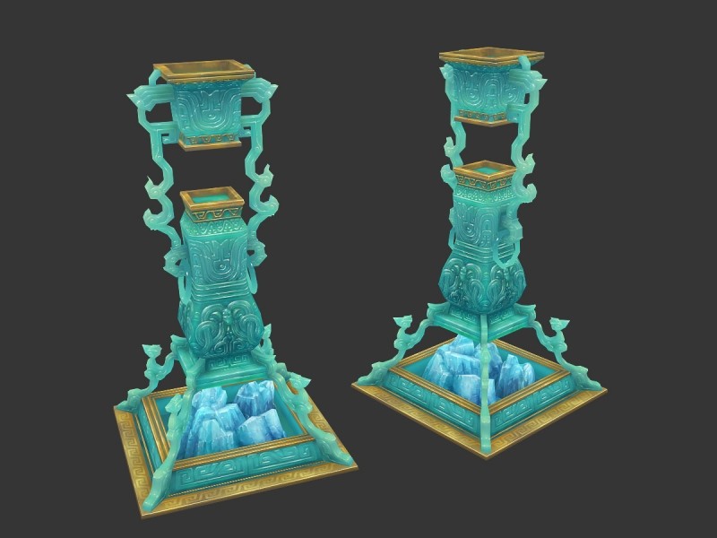 游戏美术资源 玉器冰山水晶场景3DMAX模型