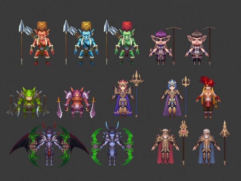 精品卡通魔幻类游戏角色怪物3D模型合集