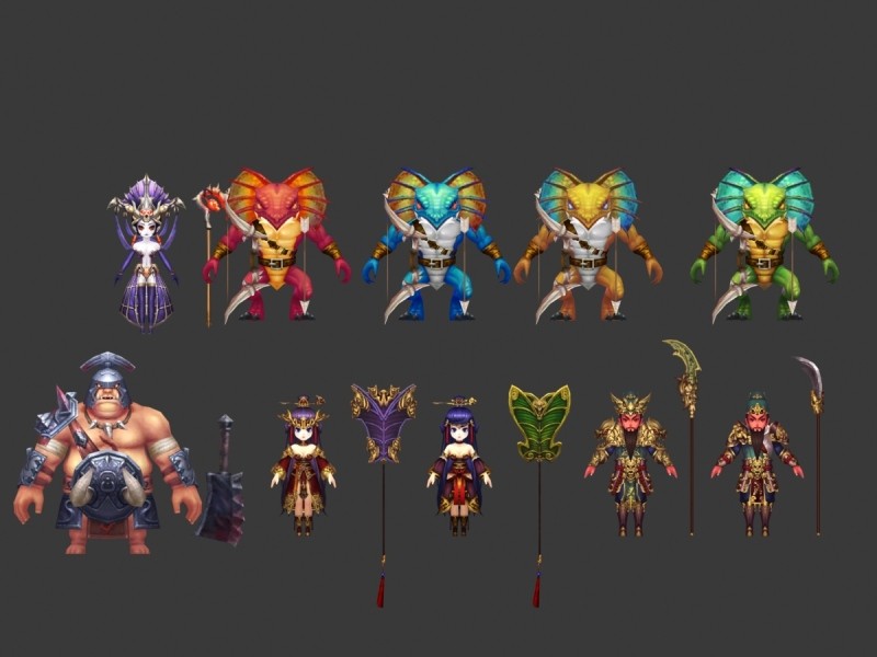 精品卡通魔幻类游戏角色怪物3D模型合集