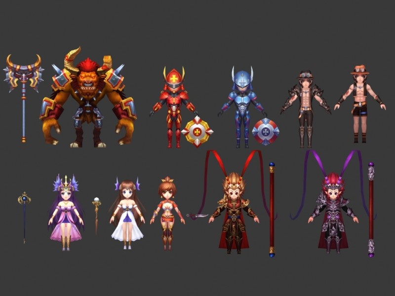 精品卡通魔幻类游戏角色怪物3D模型合集