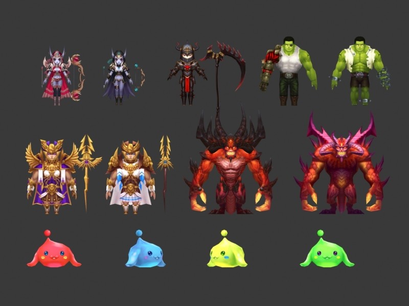 精品卡通魔幻类游戏角色怪物3D模型合集