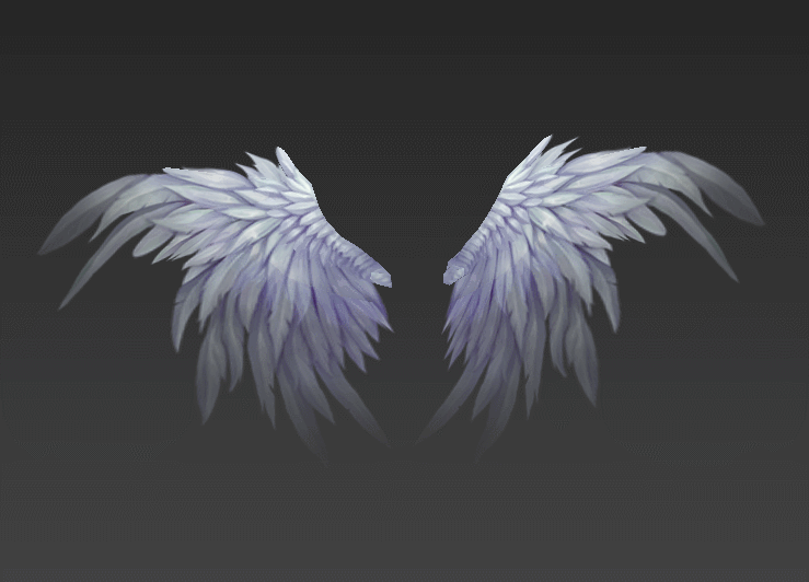 一套带动画的游戏角色翅膀模型