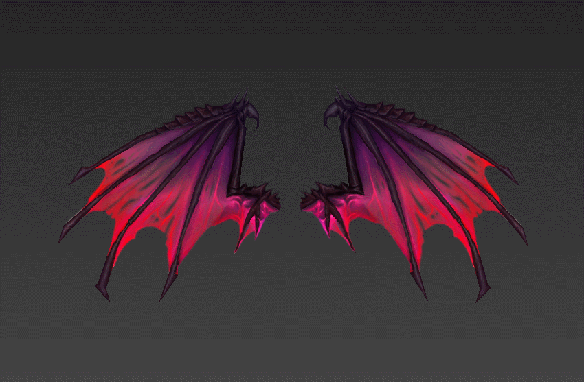 一套带动画的游戏角色翅膀模型
