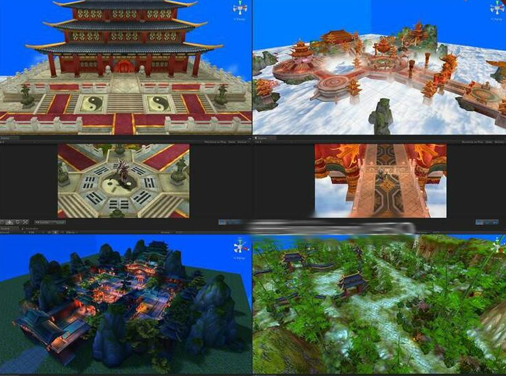 上百个中国风U3D模型 主城场景模型合集