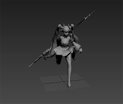 女持长刀跑动作