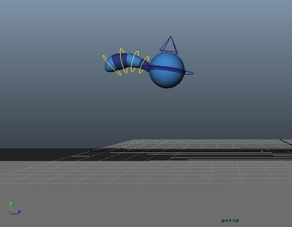 带尾巴的小球跳动动作动画maya模型
