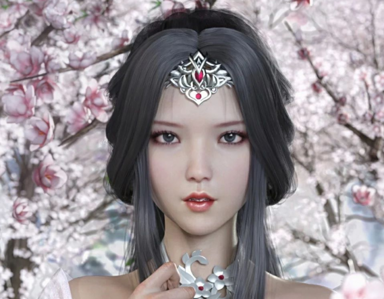 古风美女东方亚洲模型，有蒙皮，有贴图，无动画