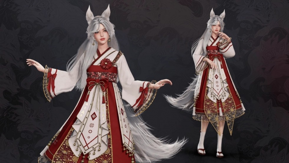 UE4虚幻5影视级国风奇幻仙侠场景古代人物可爱美女角色狐狸3D模型