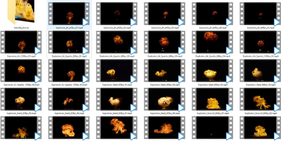 59个震撼的引燃爆炸特效视频素材