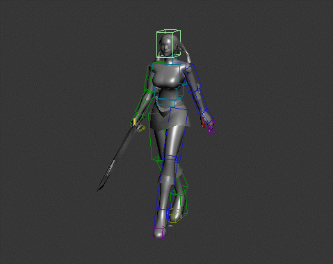 游戏女战士模型 带动作