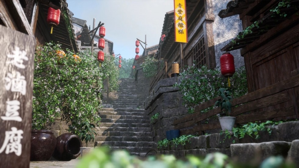 UE5虚幻5 Modular Chinese mountain town 模块化中国古城场景