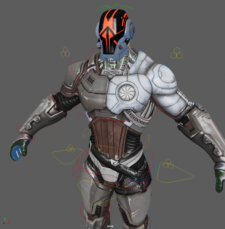Fornite 未来派士兵机器人maya模型带绑定