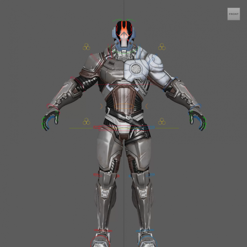 Fornite 未来派士兵机器人maya模型带绑定