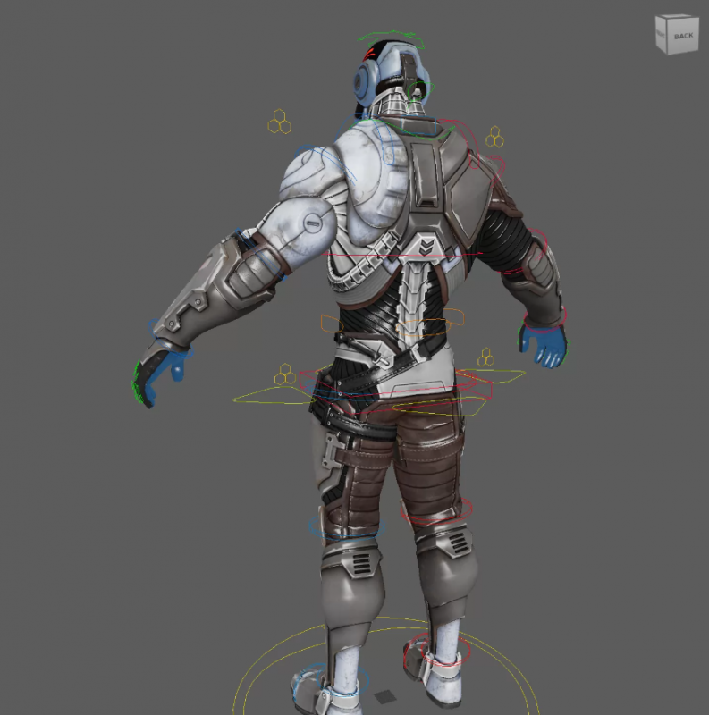 Fornite 未来派士兵机器人maya模型带绑定