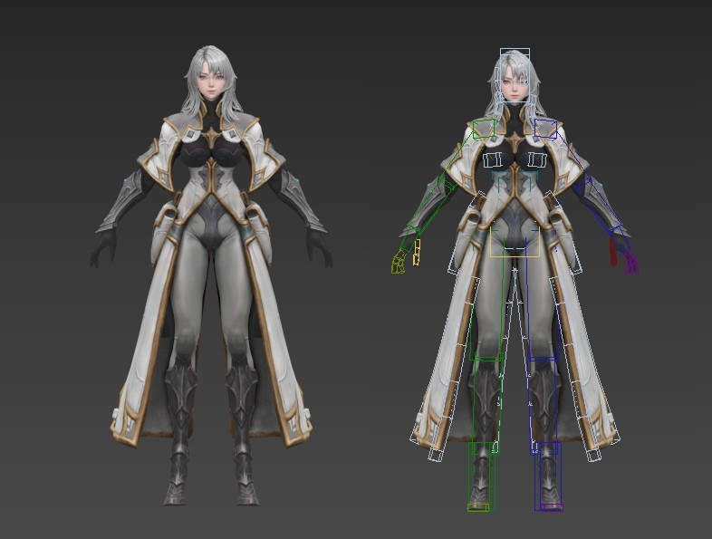 中世纪女骑士3d模型带绑定