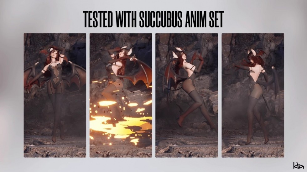 UE4虚幻5 Succubus Lily 可爱魅魔美女虚拟主播人物游戏角色模型