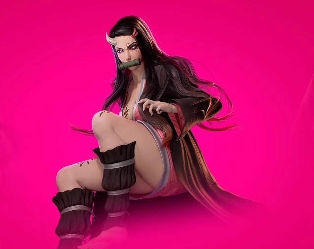 UE4虚幻5 鬼灭之刃祢豆子角色模型