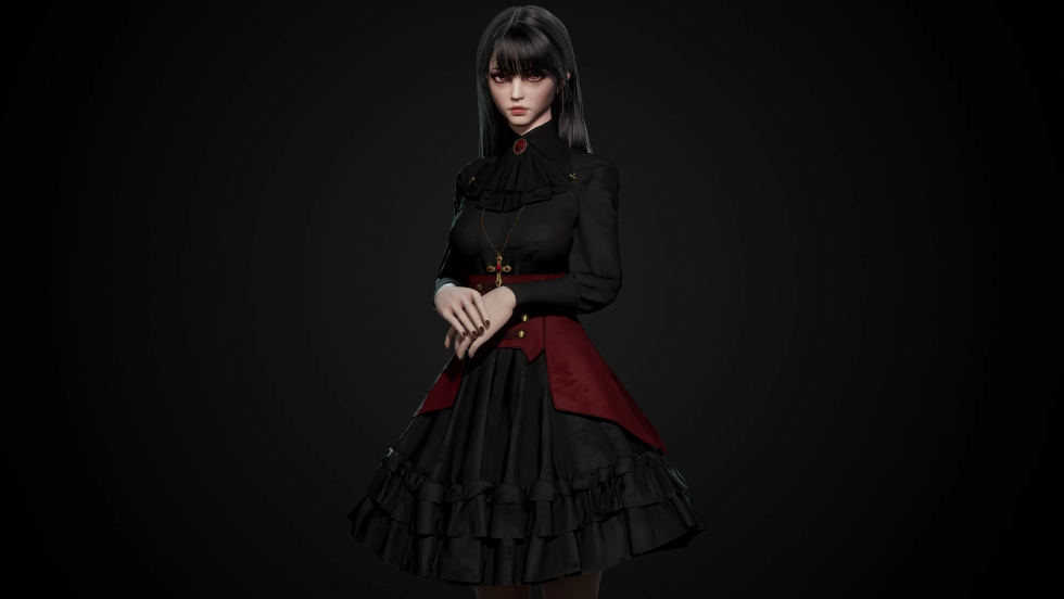 UE4虚幻5 Vampire Girl Modular 模块化吸血鬼女孩角色模型