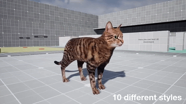 UE4虚幻5 AnimX꞉ Advanced Cats 高品质猫咪角色模型带动画