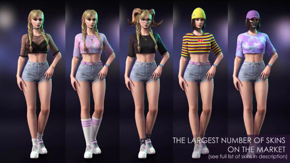 UE4虚幻5 Streetwear Girl 1 Casual Wear Girls Pack 1 街头女孩模型大合集