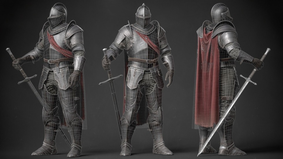 UE4虚幻5 Knight 游戏中世纪骑士战士角色模型