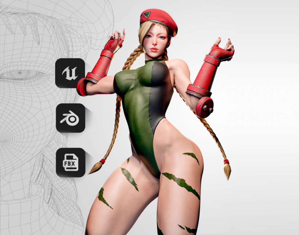 E4虚幻5 Cammy White Game Ready 街霸女战士角色模型