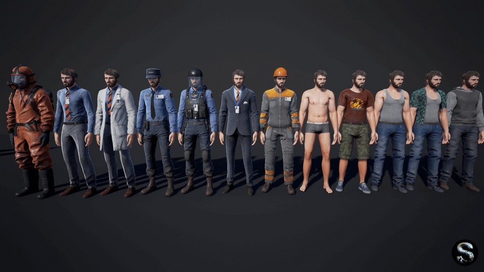 UE4虚幻5 Personnel 人物角色套装制服职员角色模型