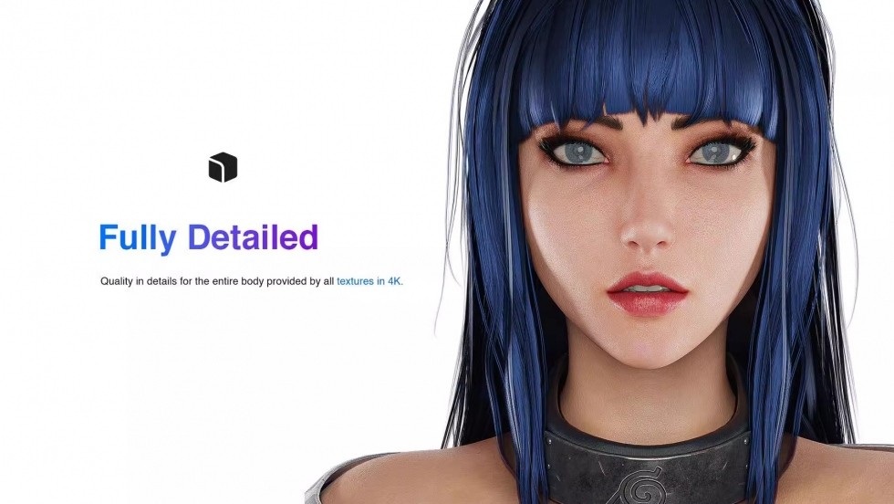 UE4虚幻5 Hinata Hyuga - Game Ready 3D model 游戏美女人物模型